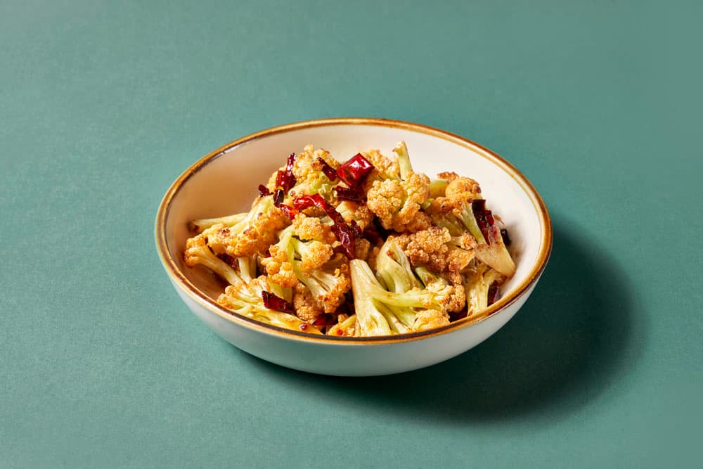 Stir Fried Cauliflower with Dry Chili Pepper