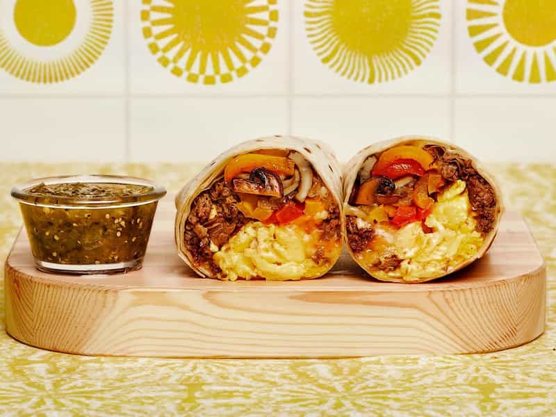 Cheesesteak Breakfast Burrito