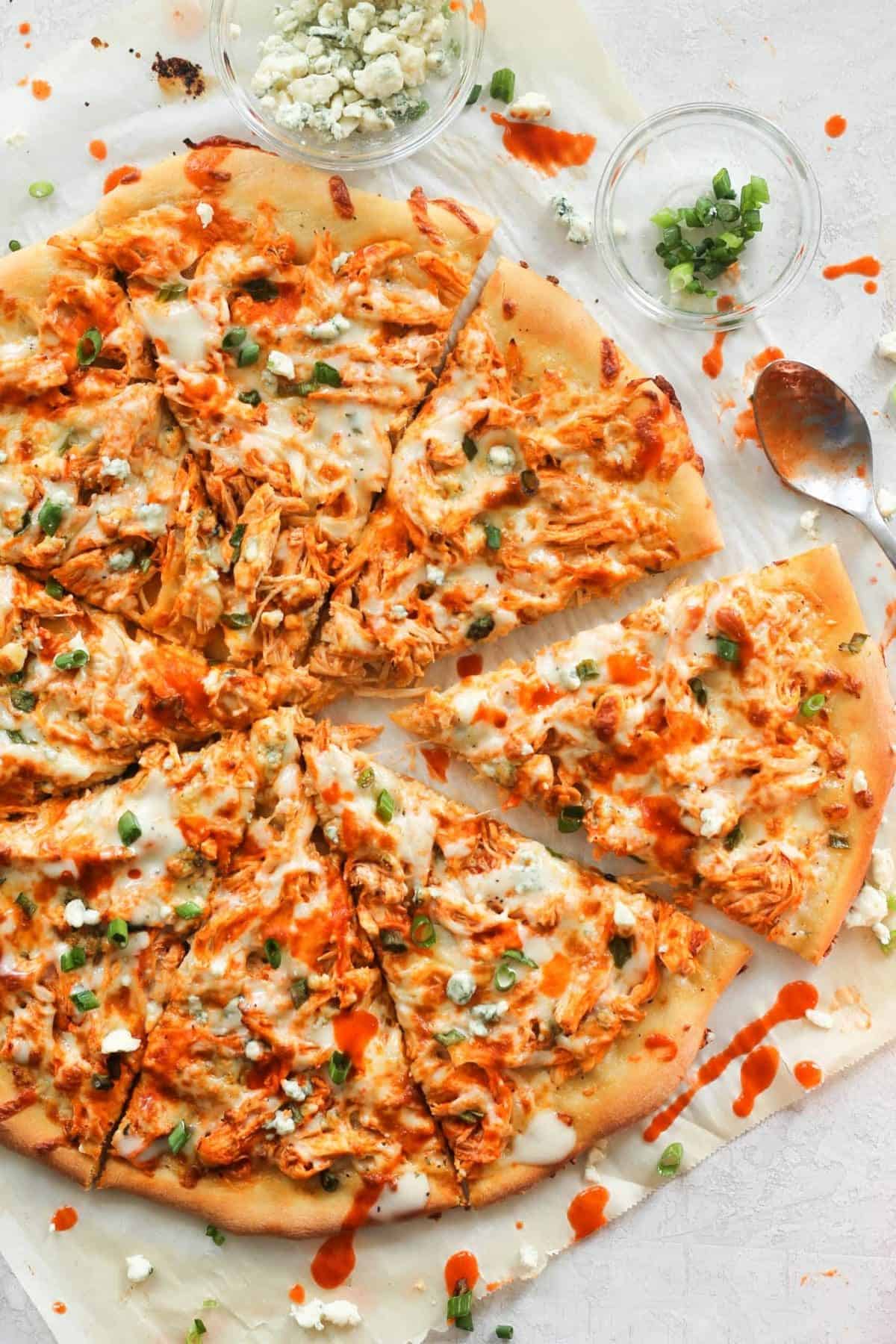 Cauliflower Buffalo Chicken Pizza
