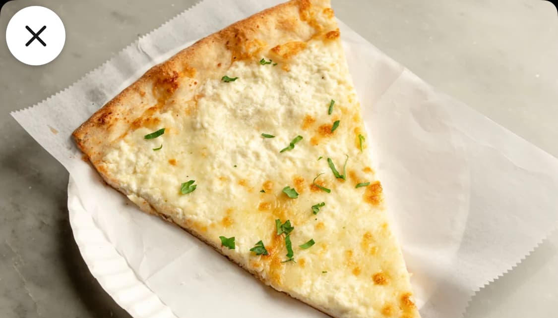 White Ricotta Pizza Slice