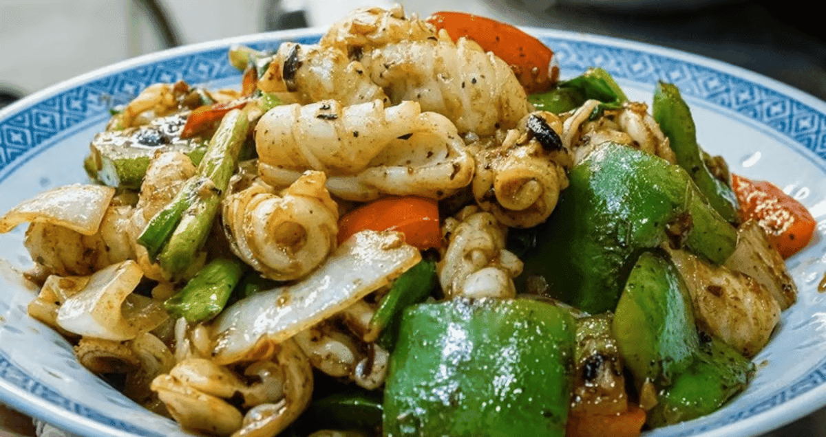 Sauteed Squid W. Black Bean Sauce