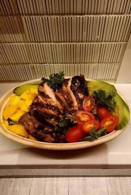 Tropical Kale Salad with Chicken
