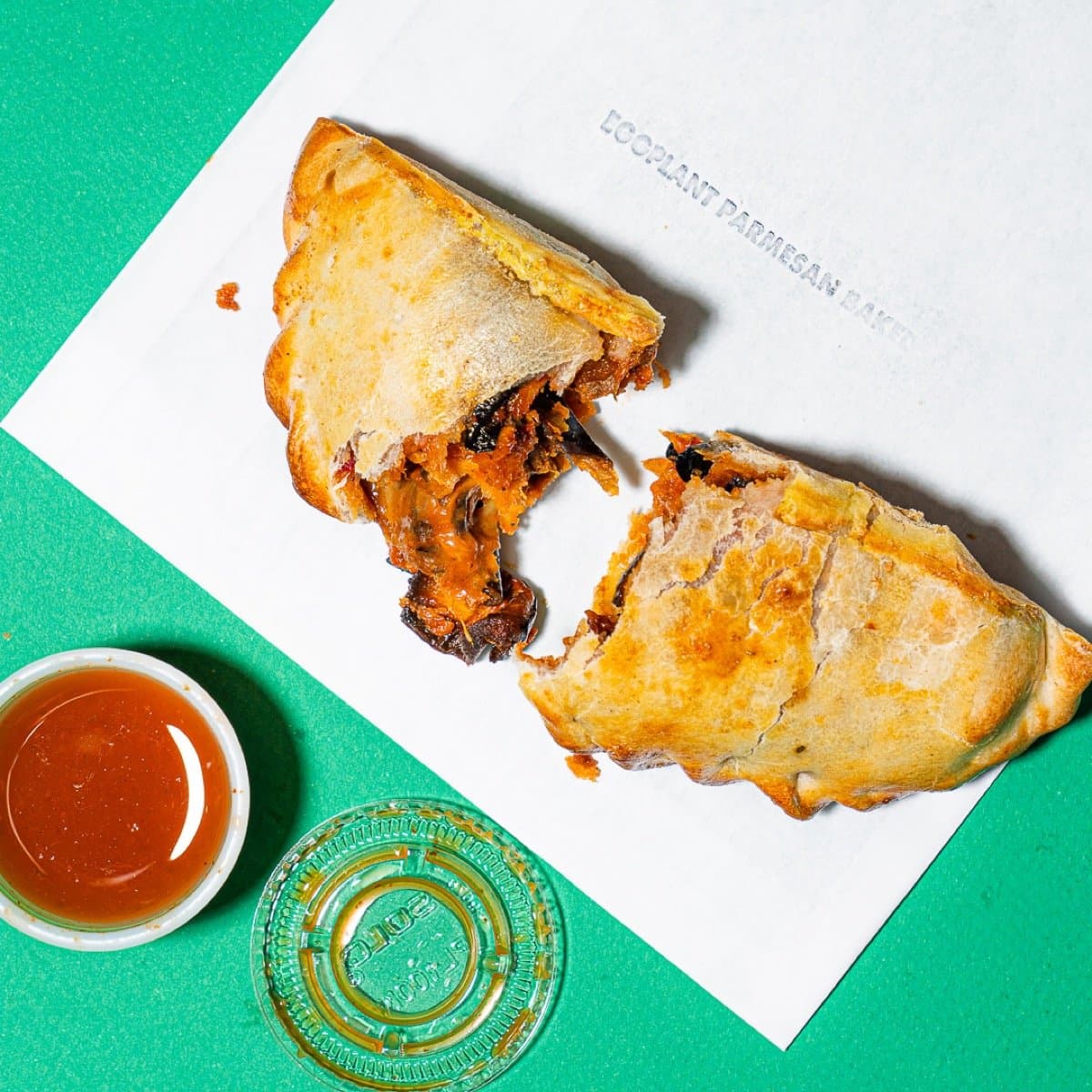 Oven Baked Eggplant Parmesan Empanada