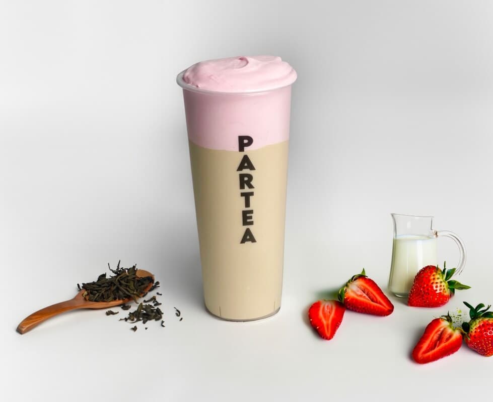 Whipped Strawberry + Oolong Milk Tea