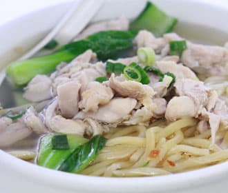 Noodle Soup with Sliced Chicken