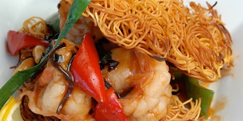 Pan-Fried Noodles with Shrimp