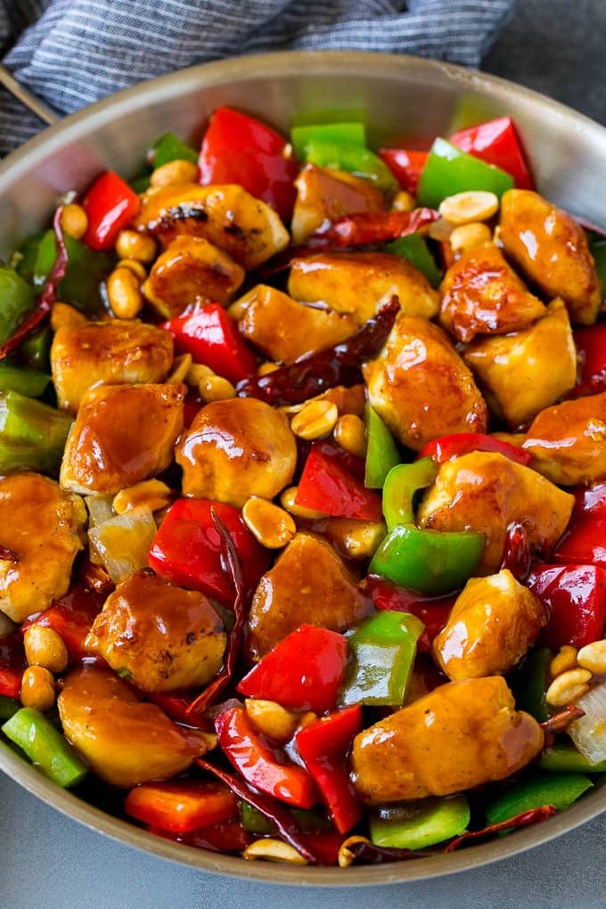 Diced Chicken with Hot Pepper Sauce and Peanuts