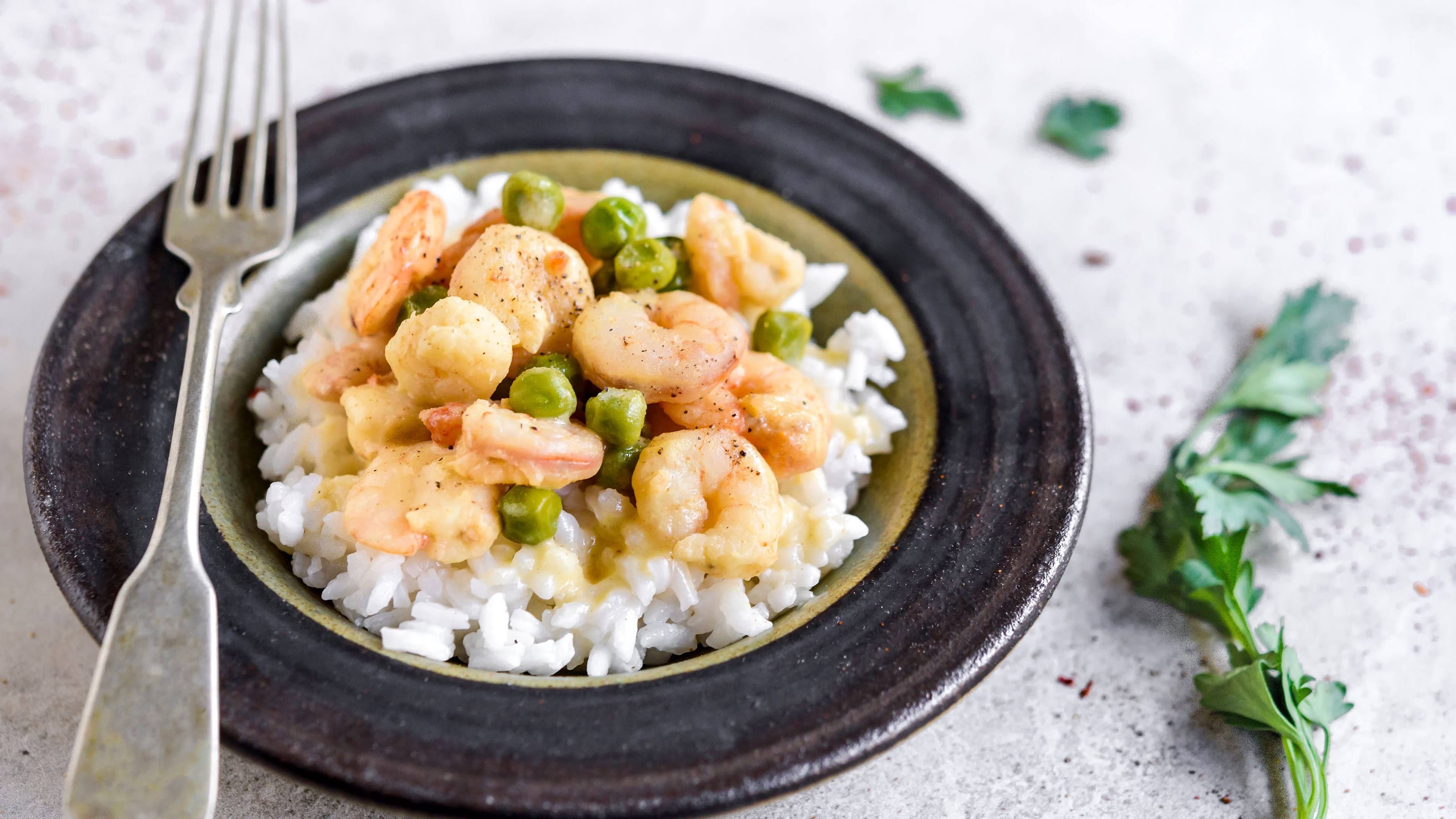 Baby Shrimp Green Peas Platter