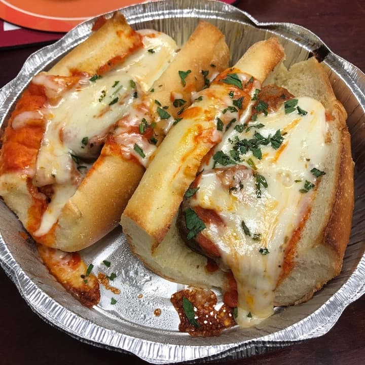 Meatball parmigiana hero